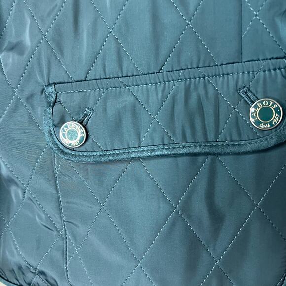 Talbots Teal Quilted Button Down Vest Petite Size large - Picture 3 of 7